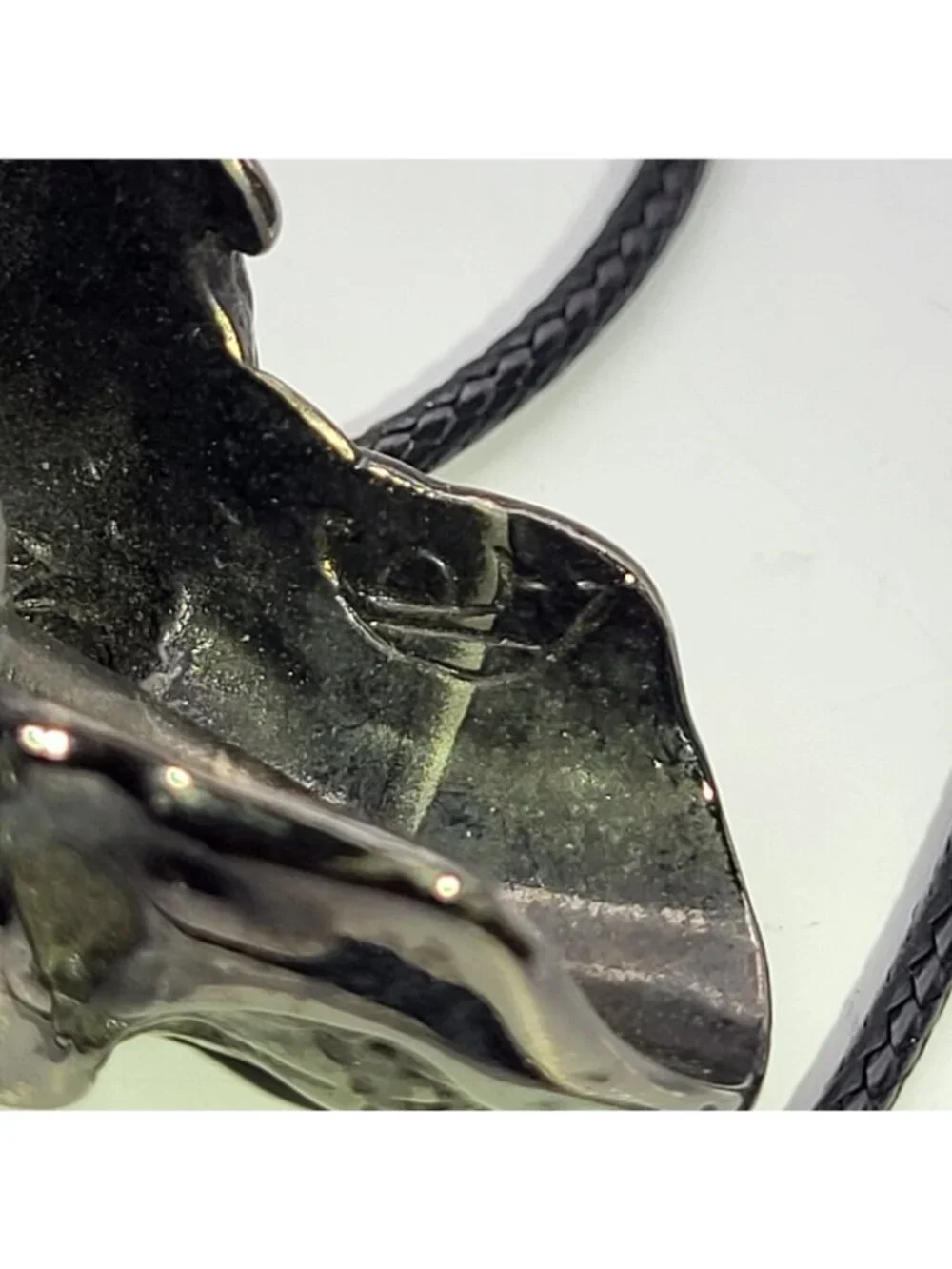 Gunmetal Gray Skull Crystal eyes Bell Pendant Biker Goth Halloween USA Made